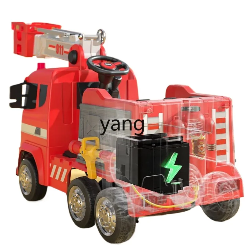 

L'm'm Children's Electric Truck Can Sit People Children's Fire Truck Can Spray Water Parent-Child Sitting Together