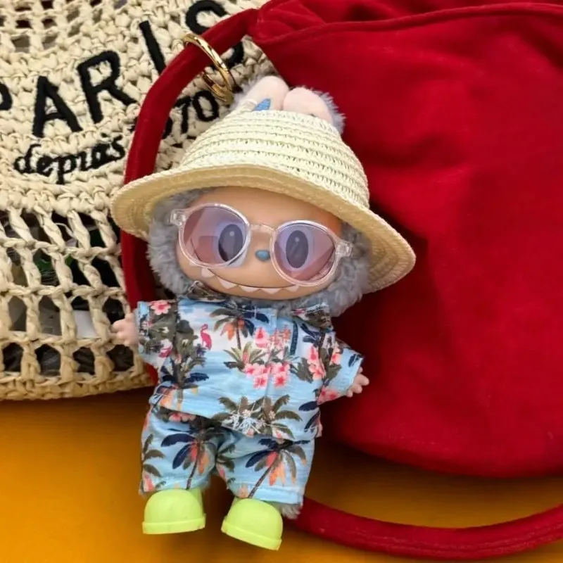 

Clothes for Hawaii Summer Beach Style Clothes for Labubu 3.0 V1/v2/v3 Clothes Outfits for Ropa Labubu Doll Clothes Accessories