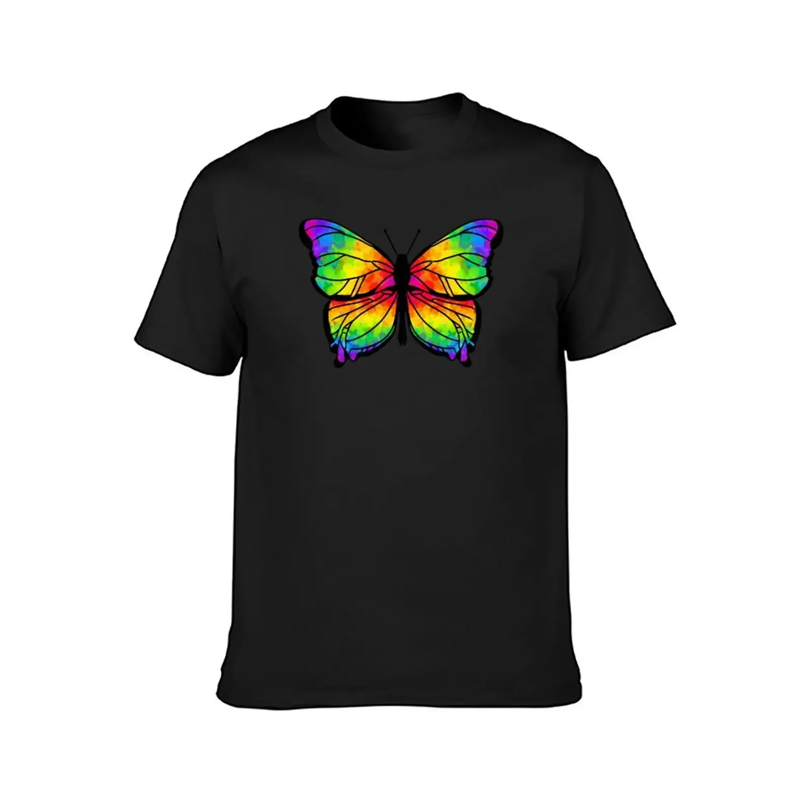 Rainbow butterfly T-Shirt graphic t shirt vintage heavyweights tops anime shirts men