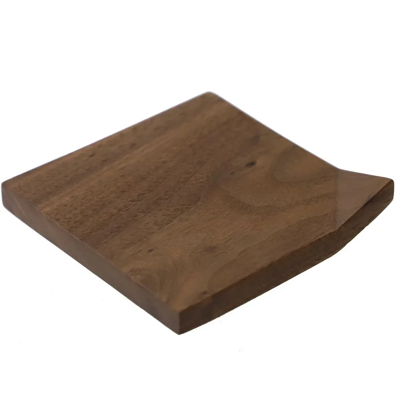 Natural Living Black Walnut Beech Wood Folding Corner Coasters Solid Wooden Anti-scalding Tea Set Mat Design Cup Holder Mat Pad