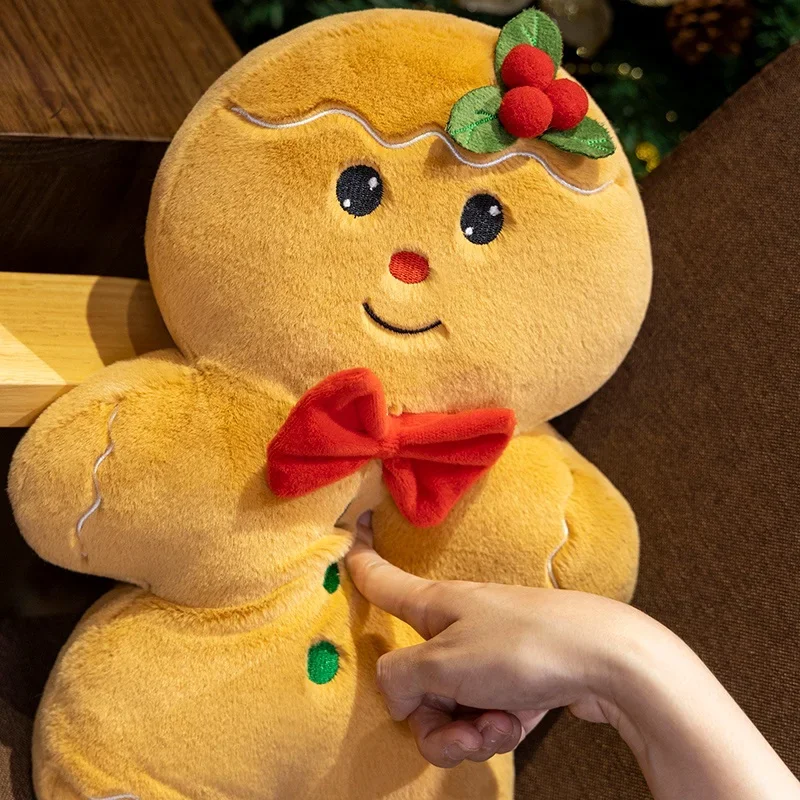 Árbol de Navidad de peluche, muñeco de nieve, hombre de jengibre, juguetes, almohada suave, casa de galletas, relleno, lindos regalos de cumpleaños,