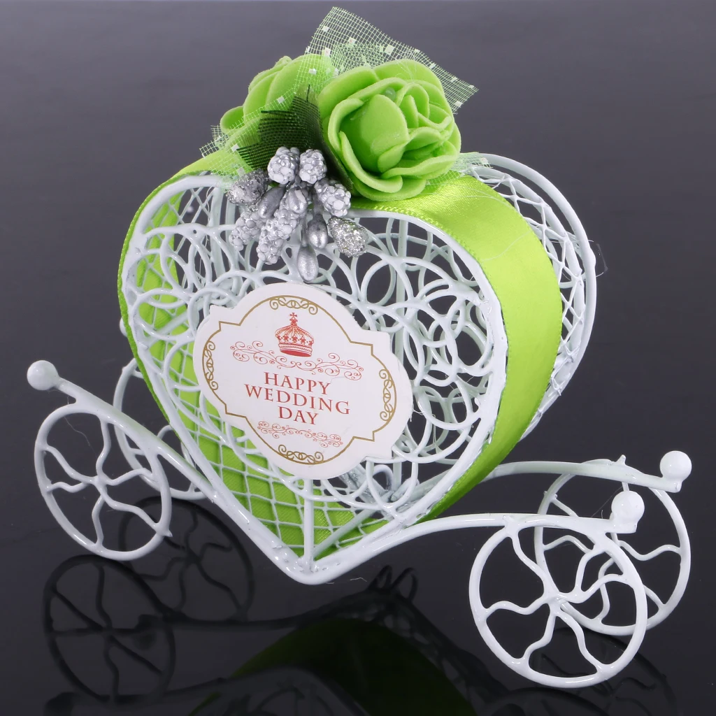 Wholesale 6 Pieces Carriage Metal Candy Chocolate Boxes Wedding Party Favour Decor Box for Wedding Party Gift Favor Supplies