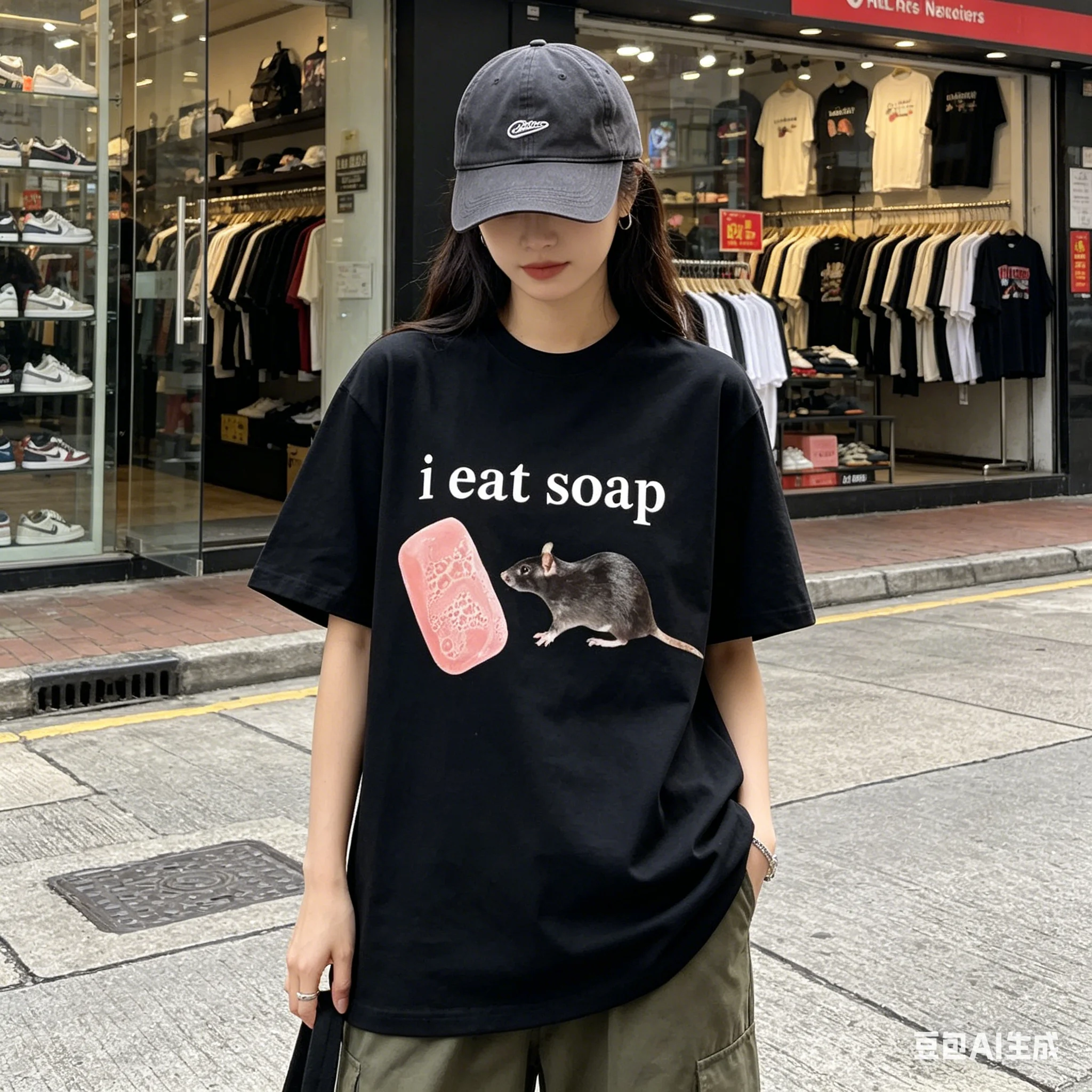 I Eat Soap Rate Funny Meme T-shirt Women's Fashion Retro Oneck Short Sleeve Tshirt Casual Extra Large Tshirt Street Clothing