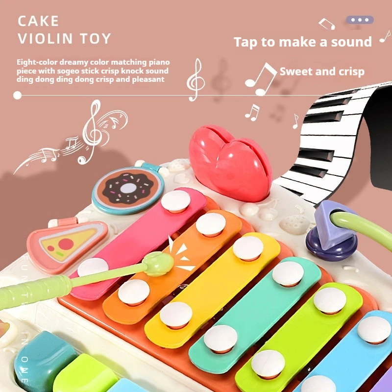 Puzzle Eight Tones Hand Tapping Piano Baby 2-In-1 Piano Instrument 8-Month-Old Baby Music Toy Piano Gift