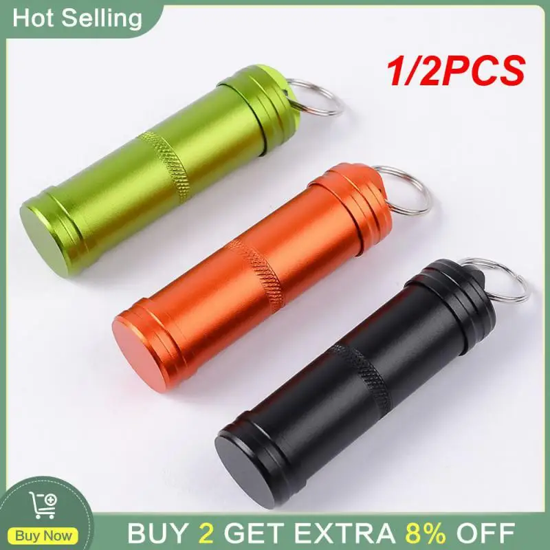 1/2PCS Edc Durable Functional Aluminum Canister For Outdoor Use Aluminum Alloy Travel Bestseller Capsule Bottle Versatile