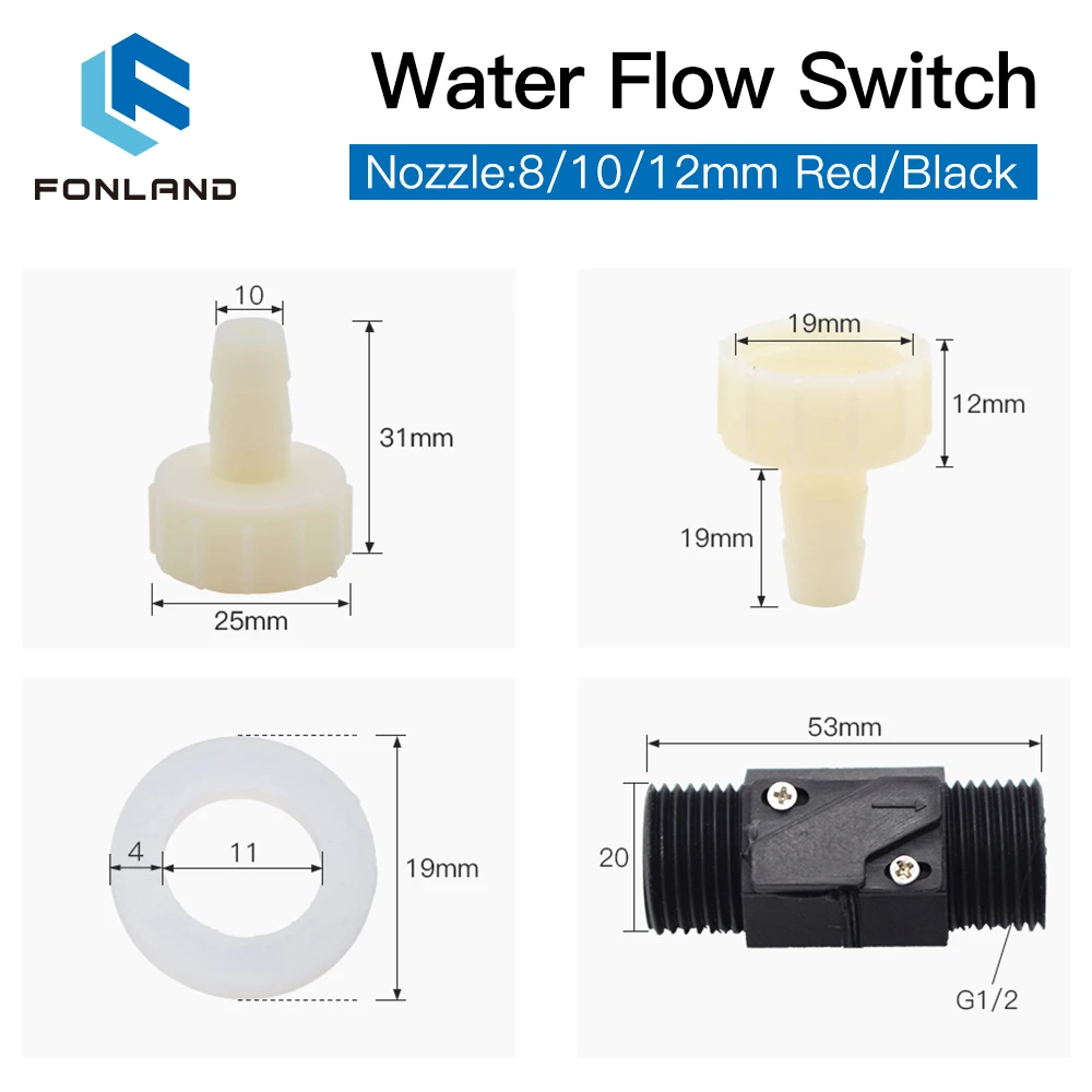 Imagem -06 - Fonland-water Flow Sensor Switch Meter Flow Meter Nozzle Circulação Automática Bomba Thread Connector g1 Pressure Controller mm 10 mm 12 mm