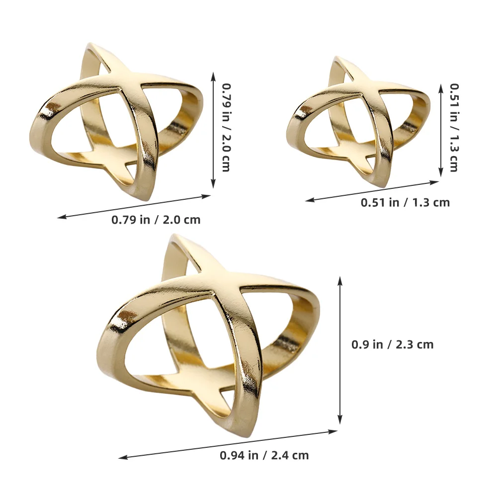3pcs X Shaped Alloy Scarf Ring Clip For Women Silk Scarves Shawls Cardigans Shirt Ties Wrap Holder Wedding Party Prom Daily Wear view 3