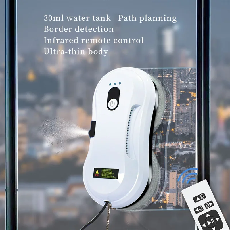 Window Cleaning Robot Dual Water Spray Glass Washing Robotic Vacuum Cleaner Smart with Power outage protection 