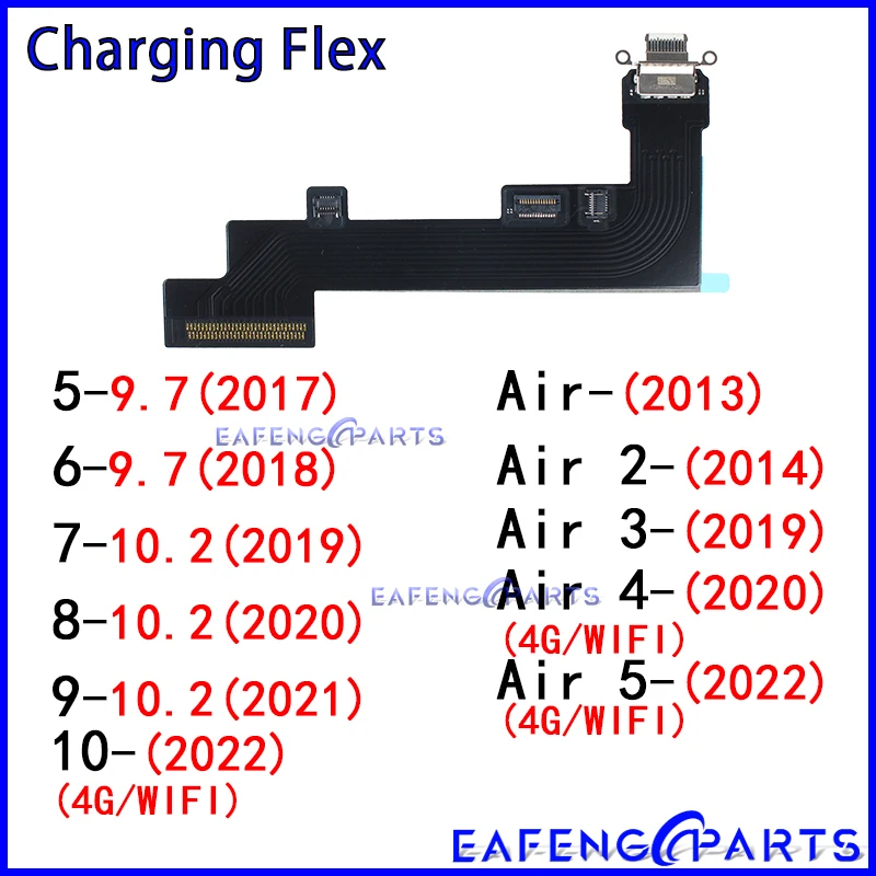 

USB Ports Charger Dock Connector Microphone Cable for Ipad Air 3rd 4th 5th 6th 7th 8th 9th 10th 5 6 7 8 Generation Charging Flex