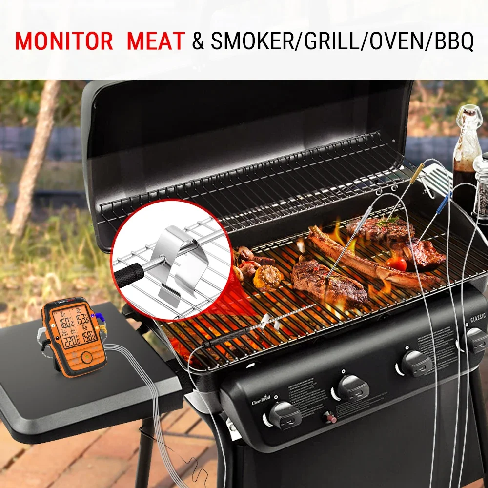 TOP Brand ThermoPro TP27B 500ft Digital Wireless Grill BBQ Meat Thermometer Electronic Thermometer Timer Made Durable Plastic