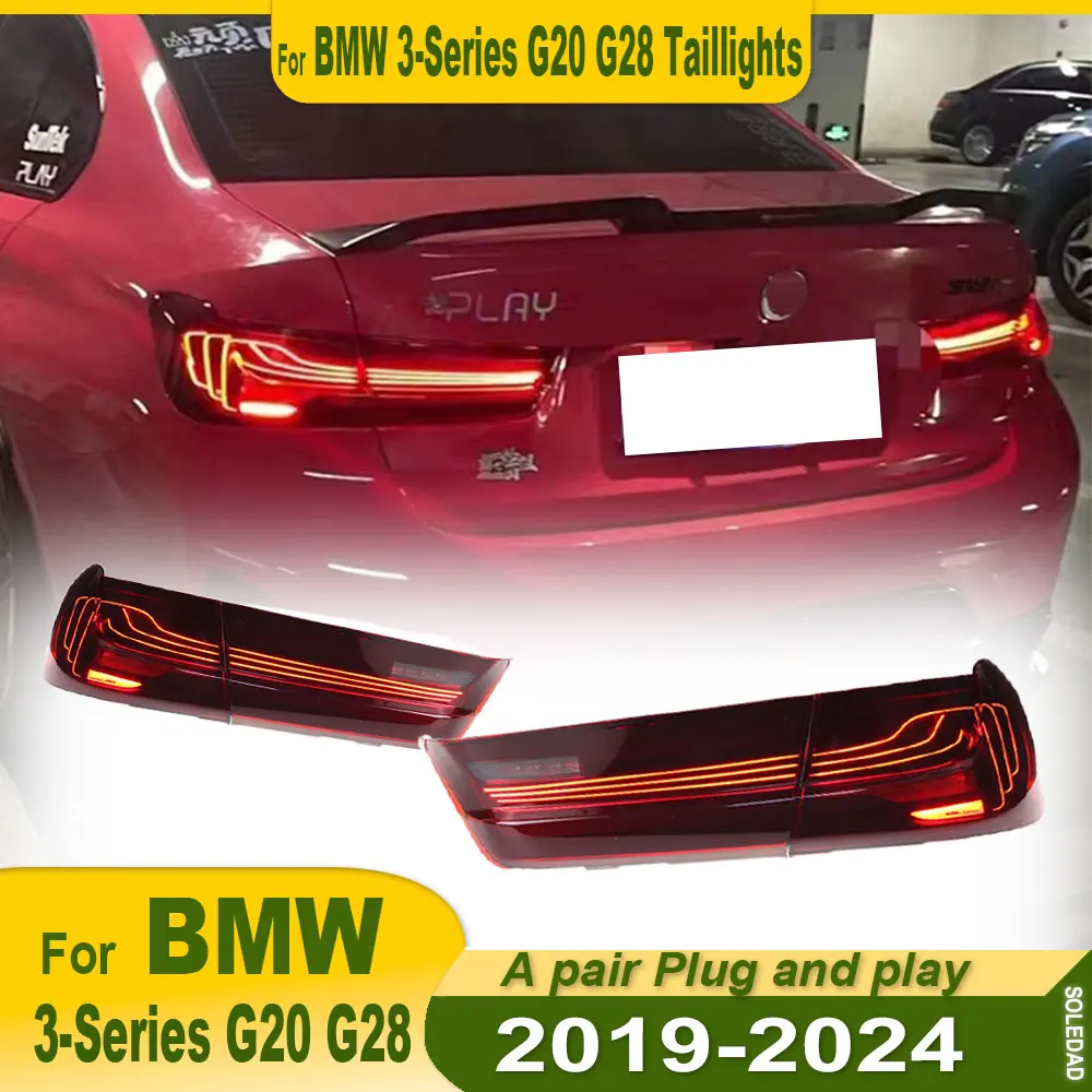 For BMW 3 Series G20 M3 G80 330 340 320i 325i 2019 2020 2021 2022 2023 2024 Tail Lights Modified CSL Rear Lamps Full LED Dynamic