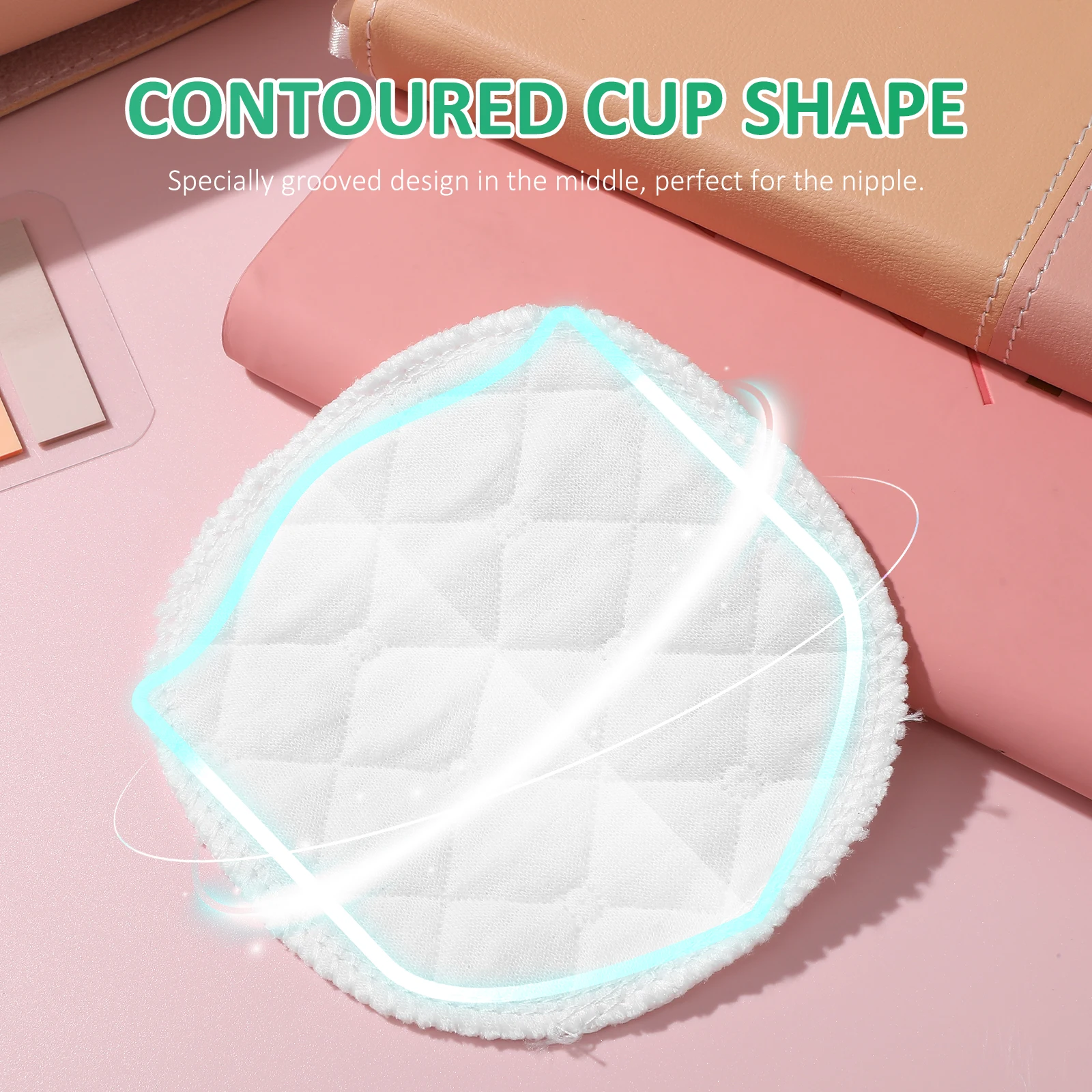 Coussinets d'allaitement lavables et réutilisables, 12 pièces, épais, 3 couches, Protection anti-fuite, matériau en coton doux, idéal pour les douleurs