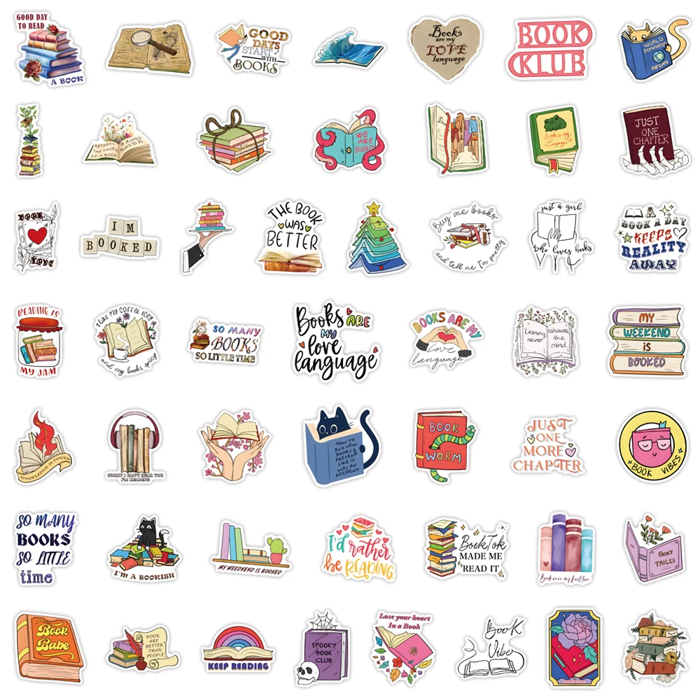 10/30/50/100pcs Reading Book Stickers Laptop Bicycle Guitar Skateboard Sticker Kid DIY Graffiti Waterproof stickers