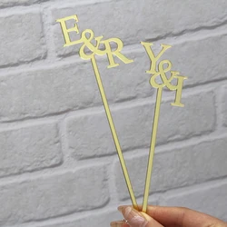 10/50/100 Personalized Stir Sticks Drink Stirrers Swizzle Sticks Cocktail 15CM 18CM Custom Name Initials Card Wedding Decoration