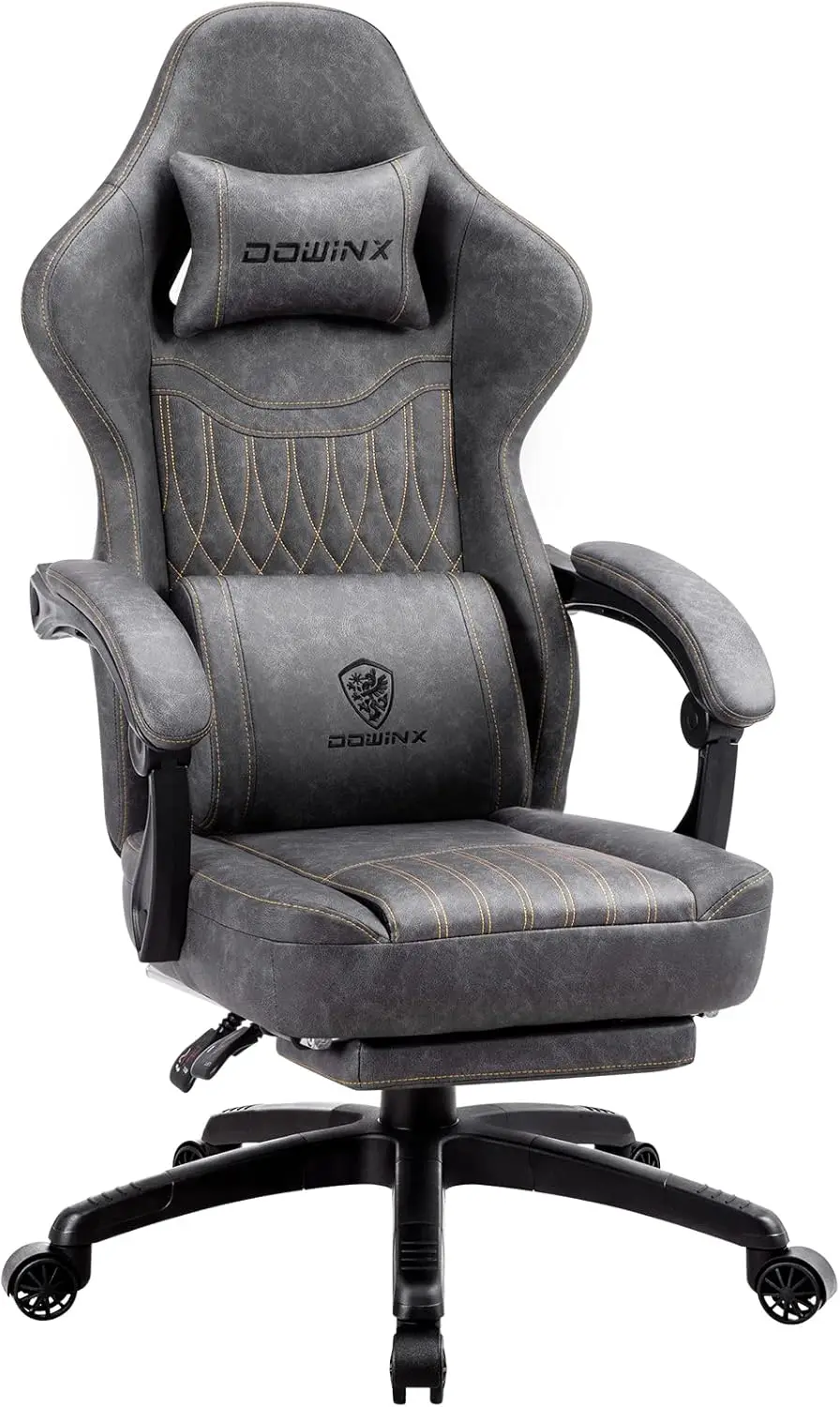 

Gaming Chair Breathable PU Leather Gamer Chair with Pocket Spring Cushion, Ergonomic Computer Chair with Massage Lumbar