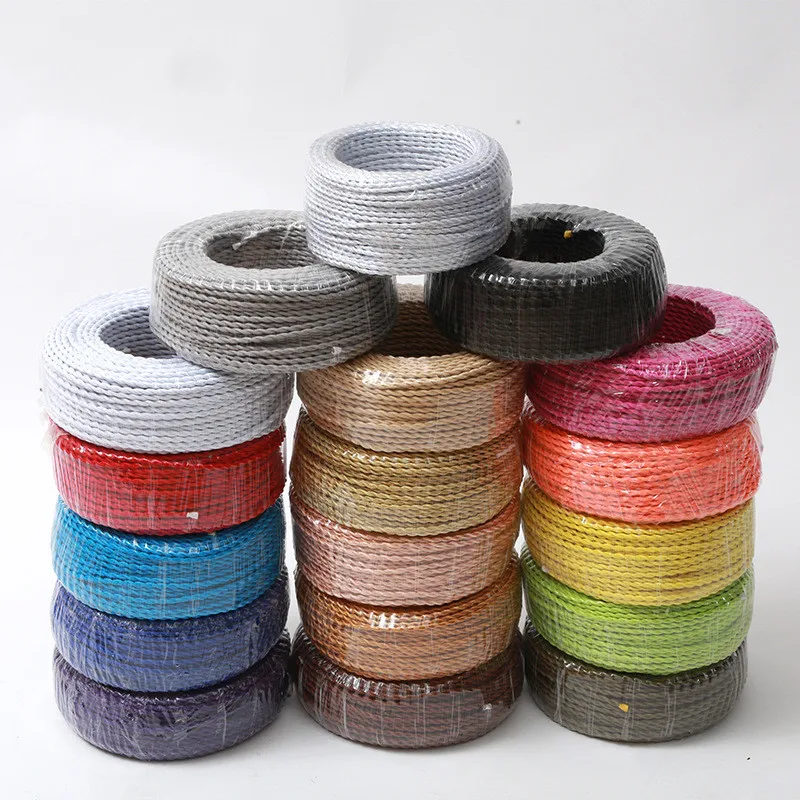 2x0.75 Vintage Electrical rope Wire Twisted Cable Retro Braided Fabric Wire DIY led pendant lamp wire vintage lamp cord