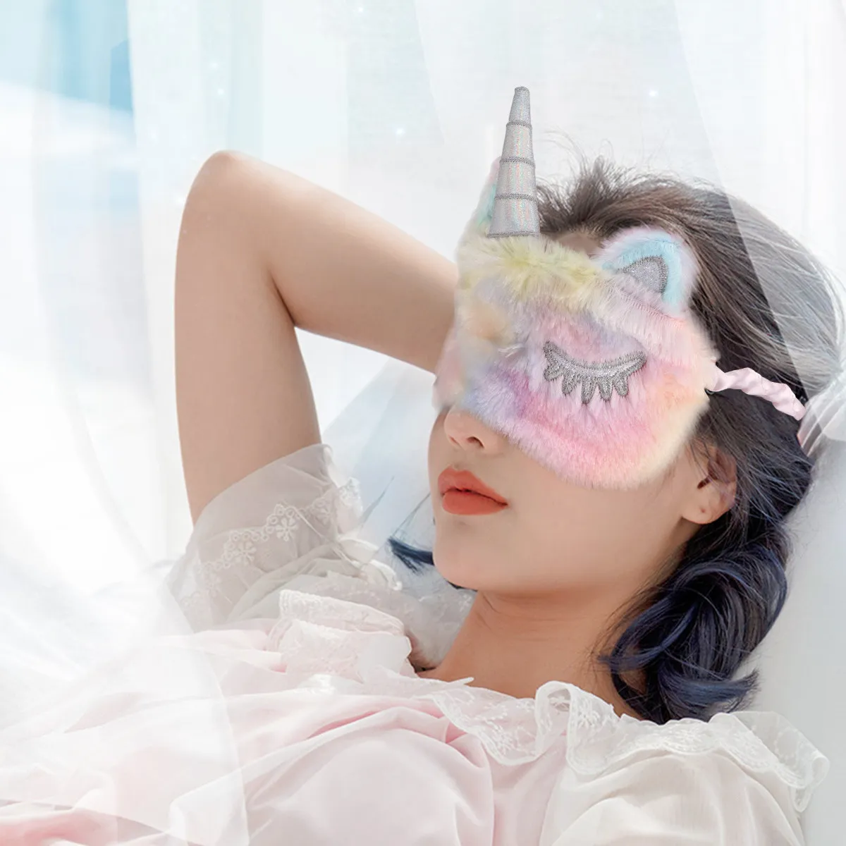 Sleeping Eye Cover Blackout Mask Unicorn Design Comfortable Blindfold Eyemask Lightproof Health Care Solution For Open Light