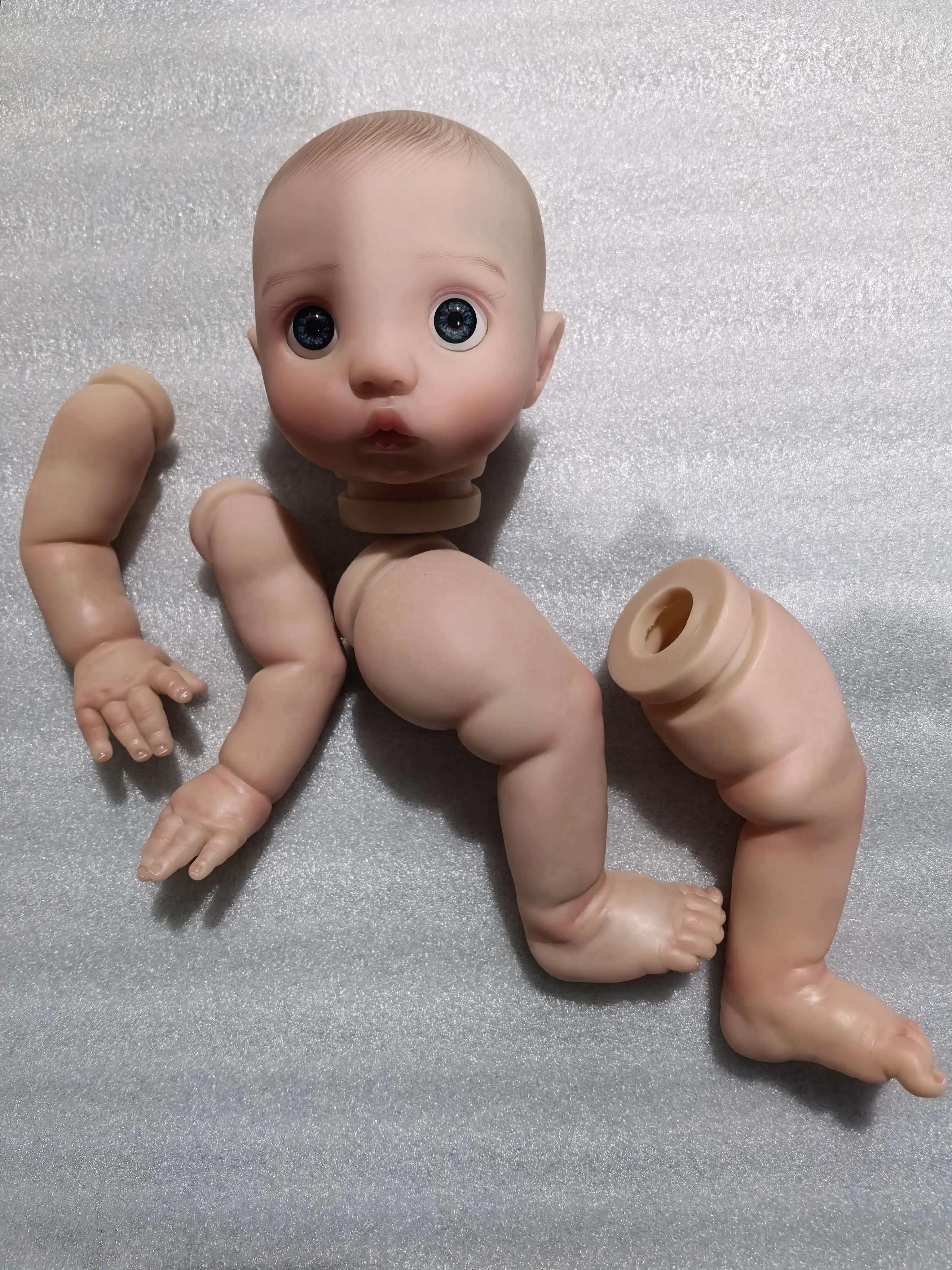 

NPK 16-дюймовый комплект куклы реборн Peeka DIY незавершенные неокрашенные детали куклы с животом и тканевым корпусом для коллекционеров