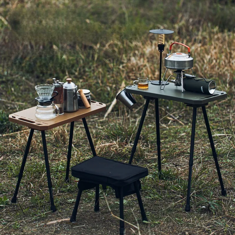 طاولة تخييم قابلة للطي بارتفاع قابل للتعديل، خفيفة الوزن للغاية وسهلة الحمل، مكتب تكتيكي مع أرجل من سبائك الألومنيوم وسطح بلاستيك ABS #1