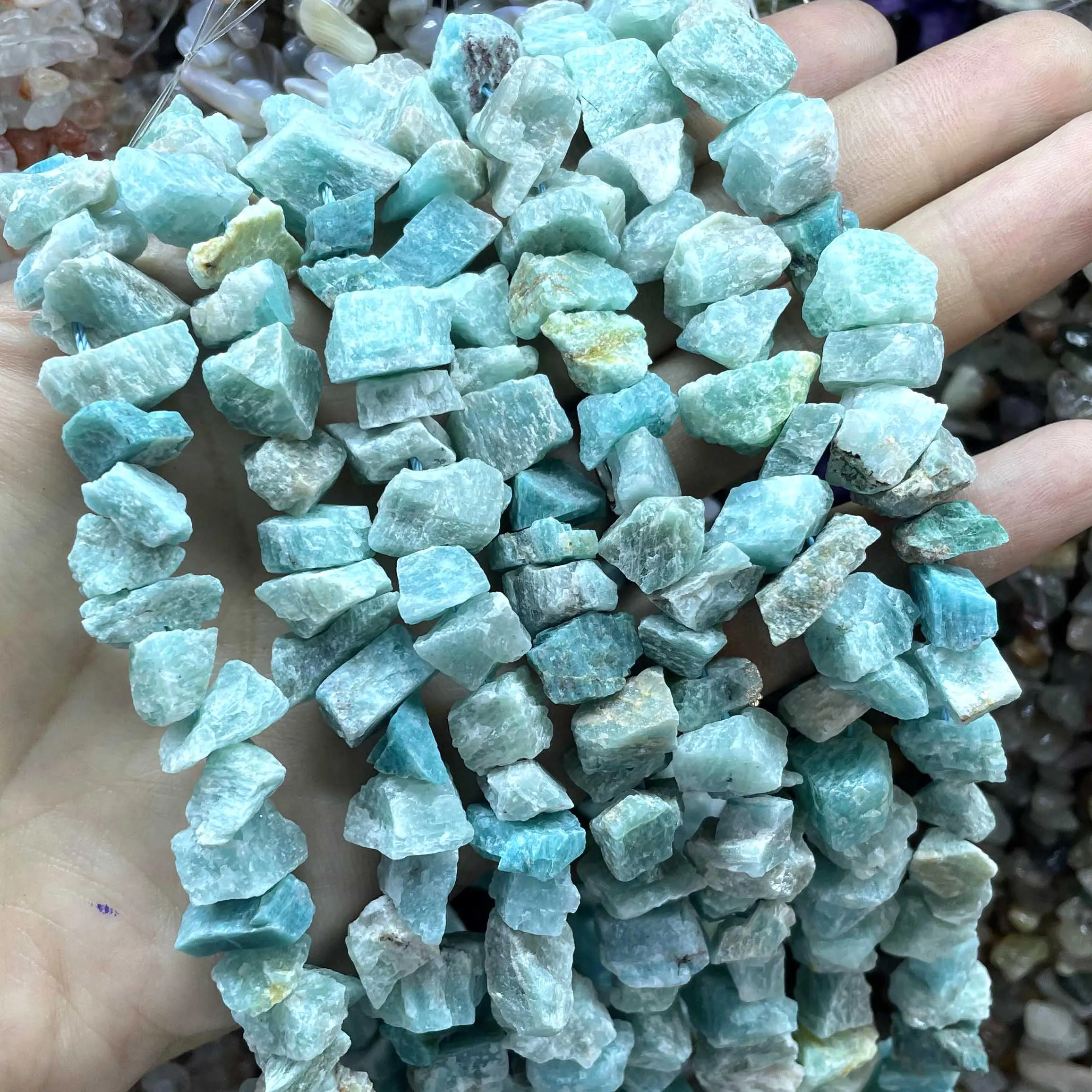 8-14MM Natural Stone Irregular Freeform Raw Nugget Amethysts Amazonite  Quartz Lapis Lazuli Spacer Beads Diy For Jewelry Making