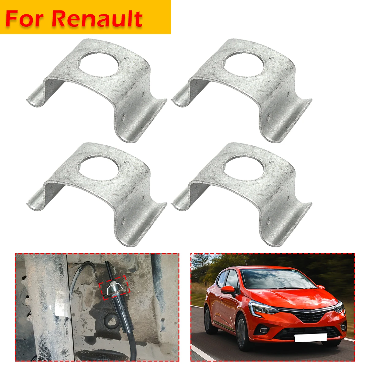 Car Brake Hose Line Fixing Securing Clips Bracket Rivets Spring Oil Pipe Clips U-Shaped Steel For Renault Clio Trafic Kangoo