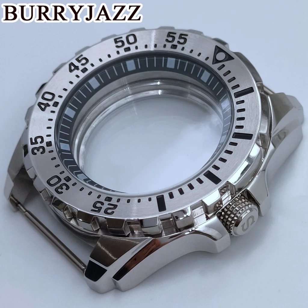 BURRYJAZZ 44mm NH35 NH36 NH34 NH38 NH39 NH70 NH72 Watch Case Waterproof Black Orange Green Ring