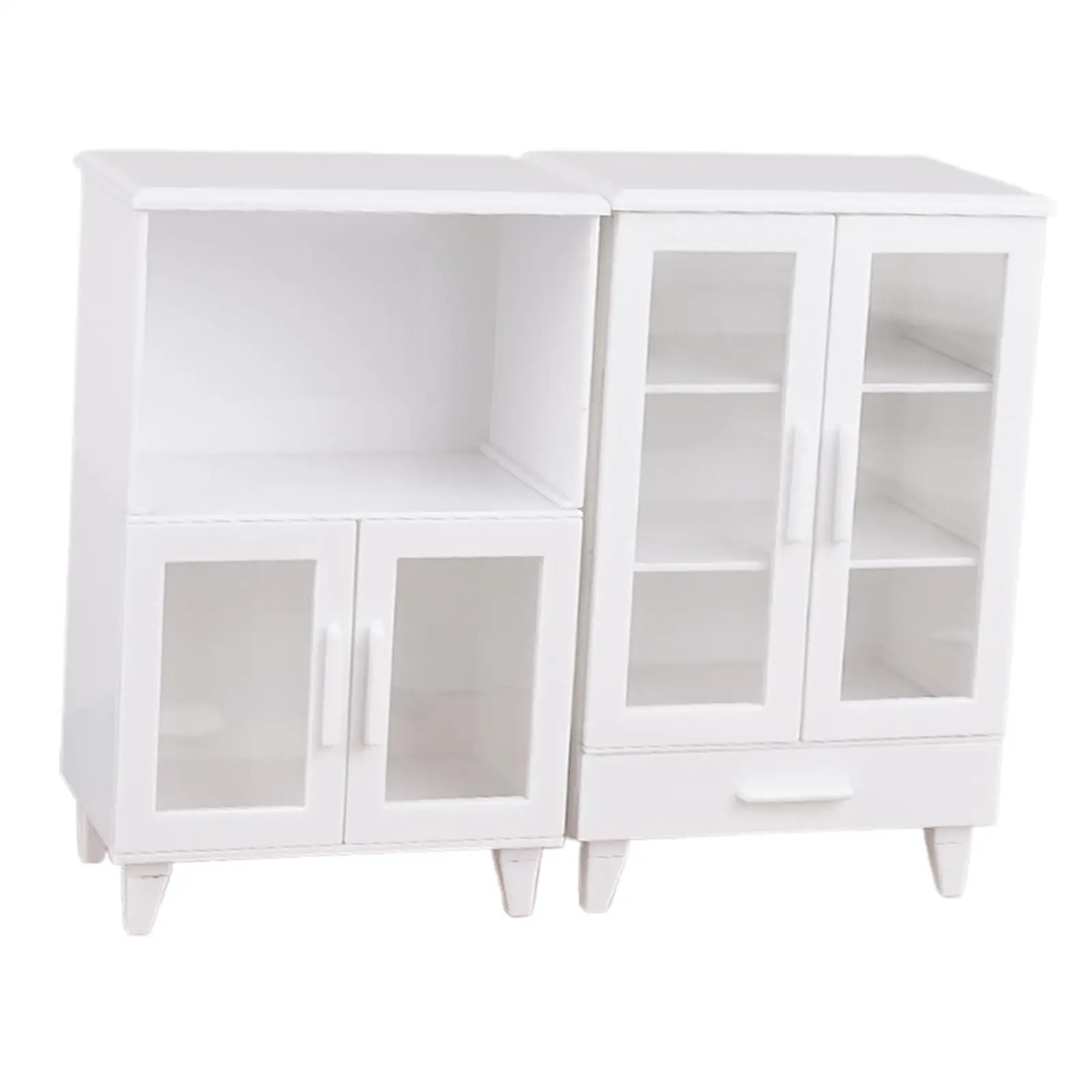 Dollshouse Cupboards Mini Storage Hutch 1:12 Scale Model Display Shelf Mini Cupboards Dollhouse Furnitures Dollhouse Decoration