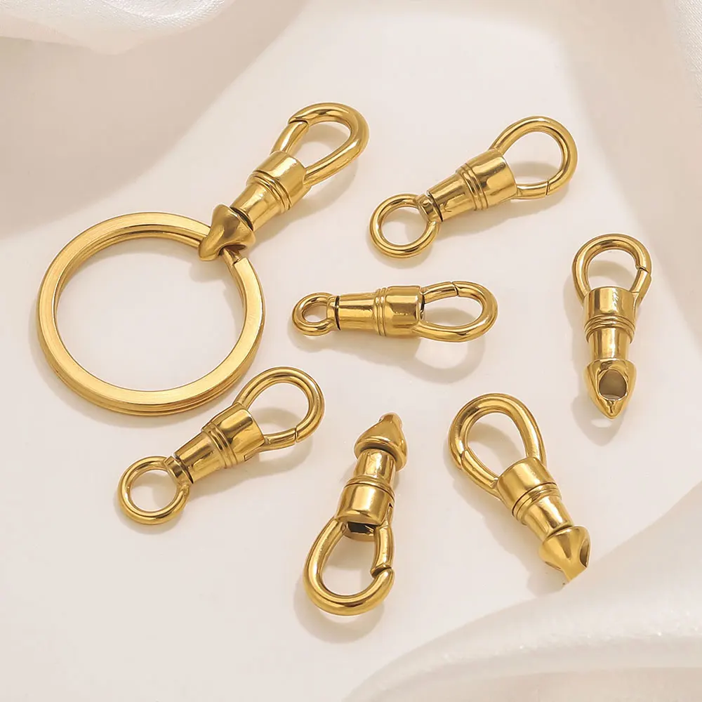 

1pcs Stainless Steel Swivel Clip Chain Spring Hook Keychain Connector DIY Women's Necklace Bag Chain Jewelry Making Accessories