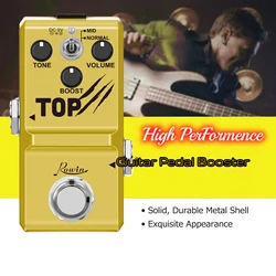 Rowin Mini Guitar Pedal Booster Mid Boost EQ Effect Vintage Wide Range Booster Tones Super Tiny Nano Effectors