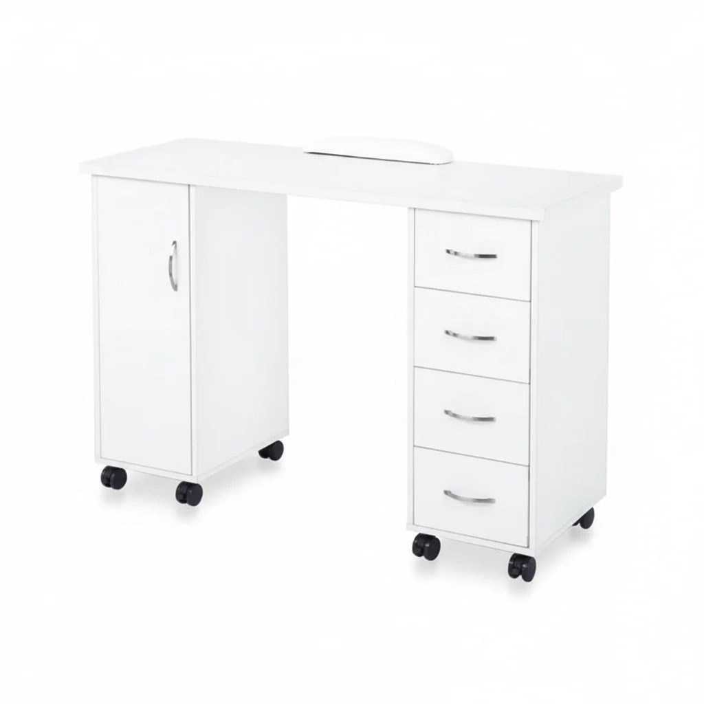 

Белый маникюрный стол, деревянный, высотой 75 см/29,5 дюймов, портативный стол для маникюра с подставкой для рук, маникюрный стол для мебели салонов красоты