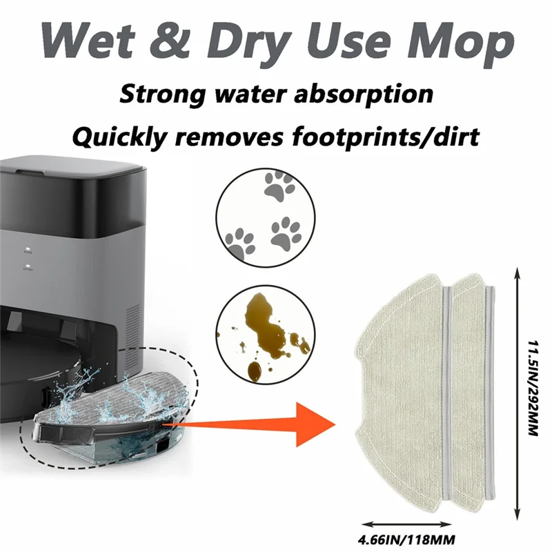 ملحقات SANQ لـ AIRROBO T20 + قطع غيار المكنسة الكهربائية فرشاة الأسطوانة الرئيسية وسادة التطهير مرشحات HEPA كيس لجميع الغبار