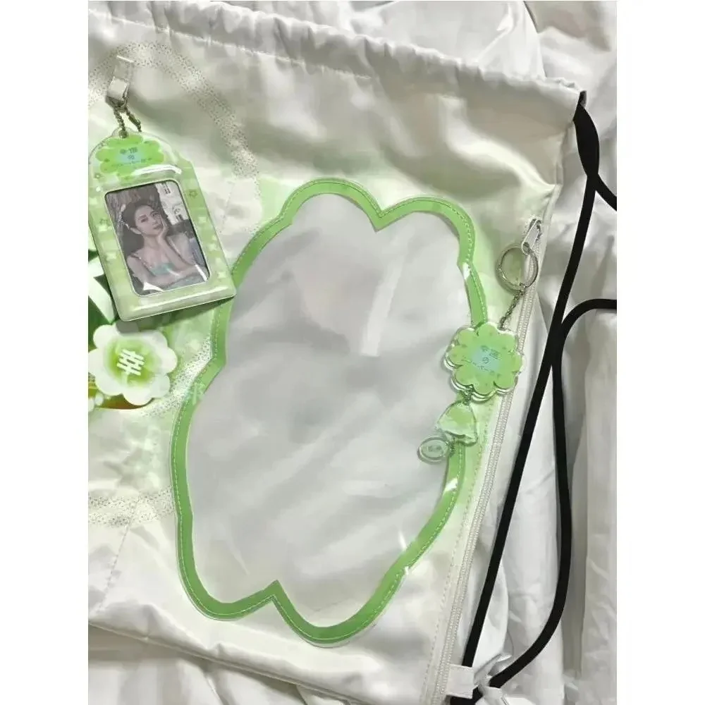 

Large Capaci Dstring Commuter Bapa Transparent Design Double oulder Bag Nylon Material Waterproof for Youth