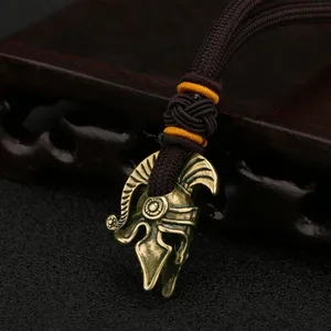 Antik Bronz spartan savaşçı kask, bronz, bronz anahtarlık asılı kolye dıy aksesuarları, süsler, sırt çantası dekorasyon Pirinçten 6 büyük satış kütüğü-no. 3