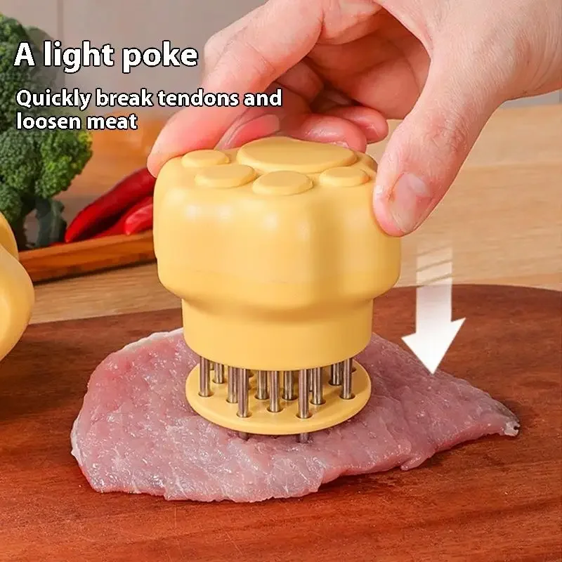 Acciaio inossidabile a forma di zampa di gatto batticarne tenera carne ago batticarne strumento con ago martello per carne strumento di cottura