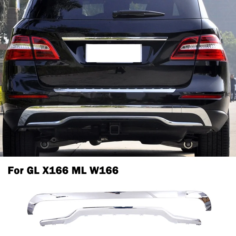 

Rear Bumper Chrome Chromium Trim Spoiler Diffuser For Mercedes Benz GL X166 ML W166 GL350 BLUETEC ML350 A1668851274 A1668852374