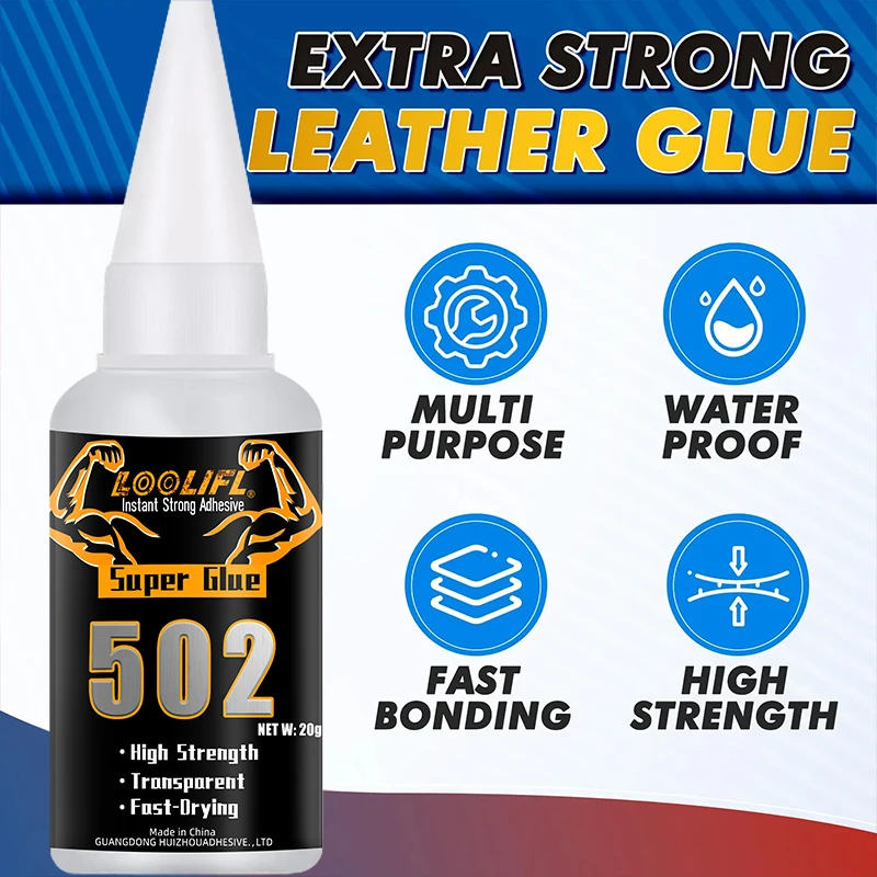 LOOLIFL1-5pcs 502 Super Glue Instant Quick-drying Cyanoacrylate Adhesive Leather Rubber Wood Metal Strong Bond Liquid Glue Tool