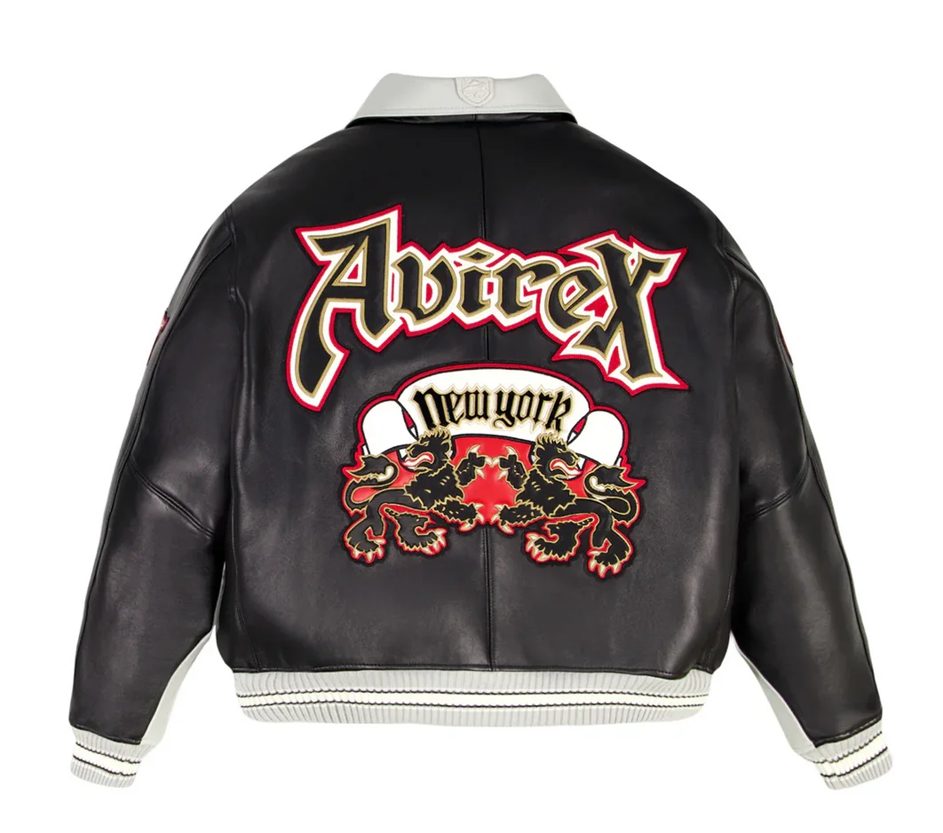 Avirex Goth veste en cuir avec Patch d'art Griffin nouveauté hommes importation européenne peau d'agneau décontracté manteau en cuir véritable haut