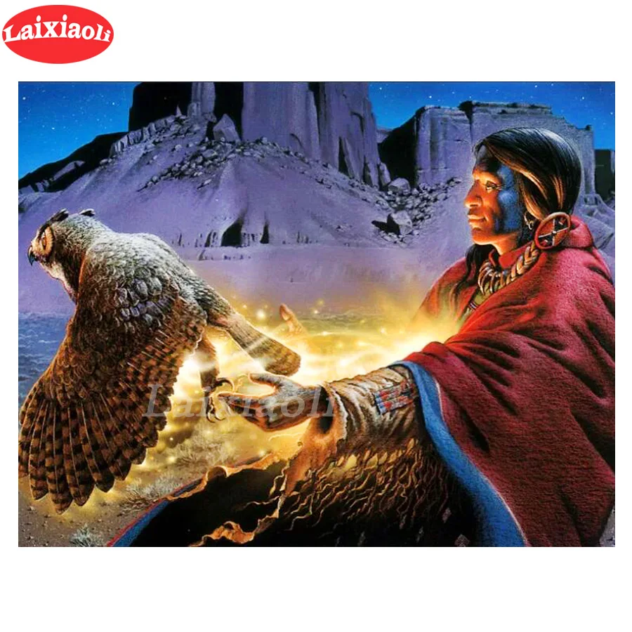 

Полноразмерная Алмазная картина с изображением женщины с совами для искусственной мозаики картины Настенная Наклейка украшение