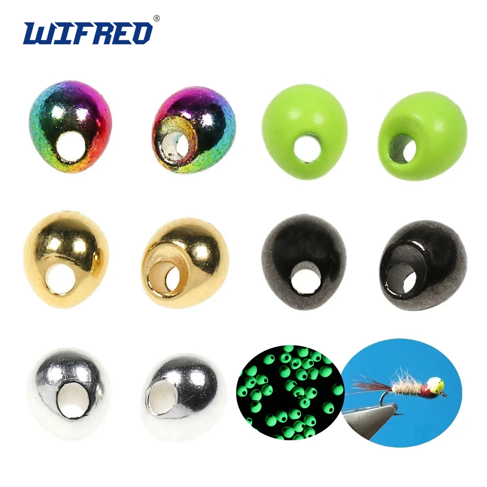 Wifreo 100PCS 2.3~3.8mm Off-set Tungsten Beads Tear Drop Shape Jig Off Beads Fishing Fly Tying Material For Tying Nymph Jig Head