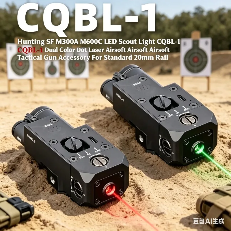 M300A M600C LED Scout Light CQBL-1 Dual Color Dot Laser Airsoft Tactical Accessory For Outdoor 20mm Standard Rail