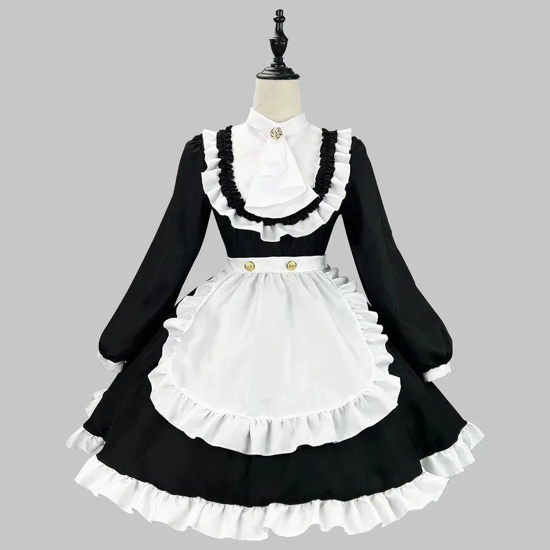 

Maid Cosplay Costumes Bristish Anime Women Halloween Apron Maid Role Play Party Dress Japanese Gothic Lolita Princess Outfits
