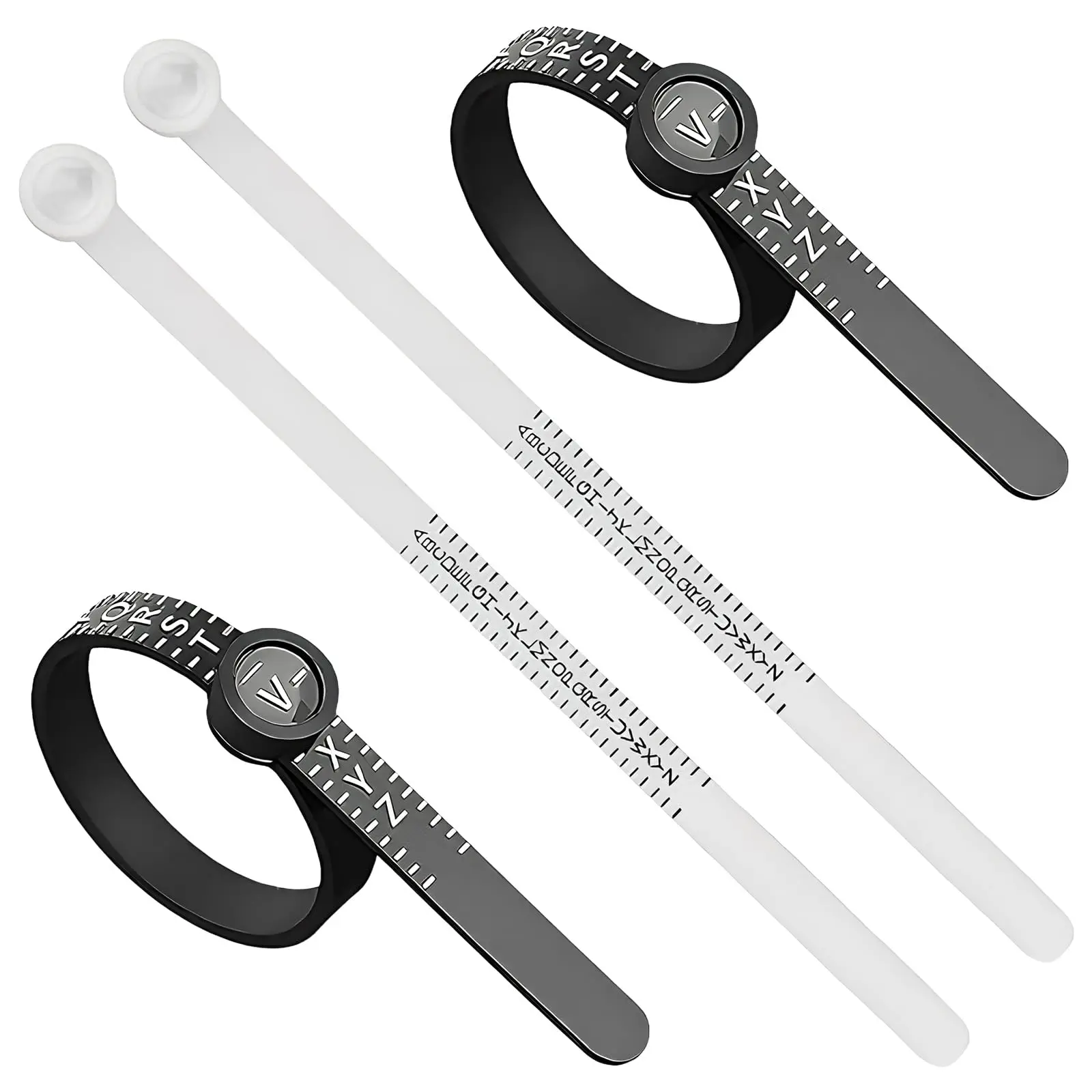

4 Pcs Ring Sizer UK - Adjustable Ring Measurement Tool with Magnifying Glass, Sizes A-Z for Men Women