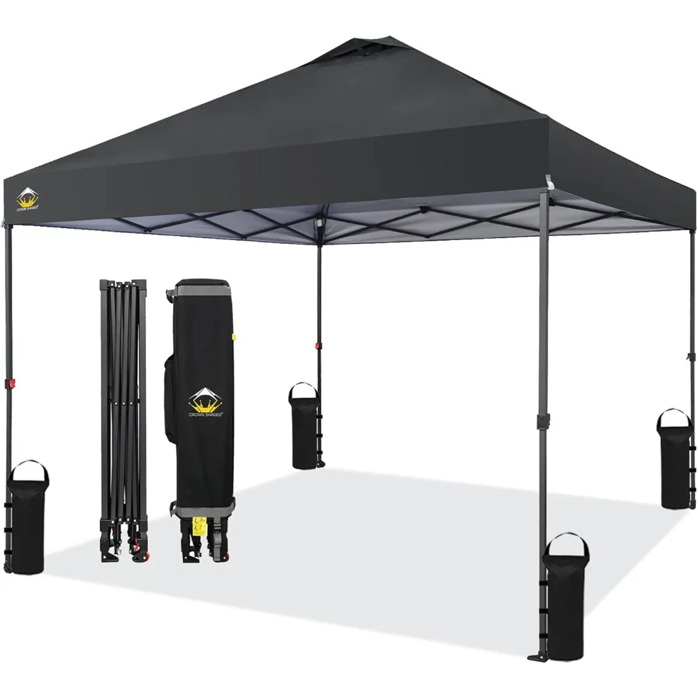 10x10 Pop Up Canopy - Beach Tent with One Push Setup - Outdoor Canopy Tent with STO-N-Go Cover Bag for Events, Parties, Silver