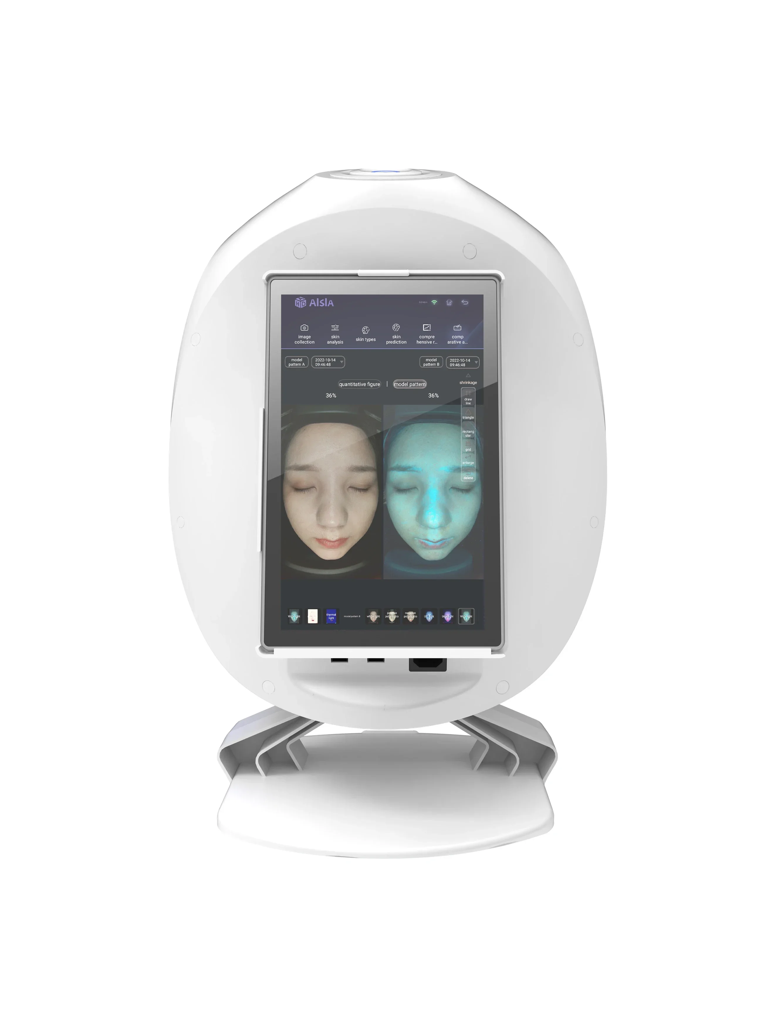 3D AI Smart Skin Face Scanner Portable Facial Care Skin Test Device Skin Analyzer Intelligent Machine with pad