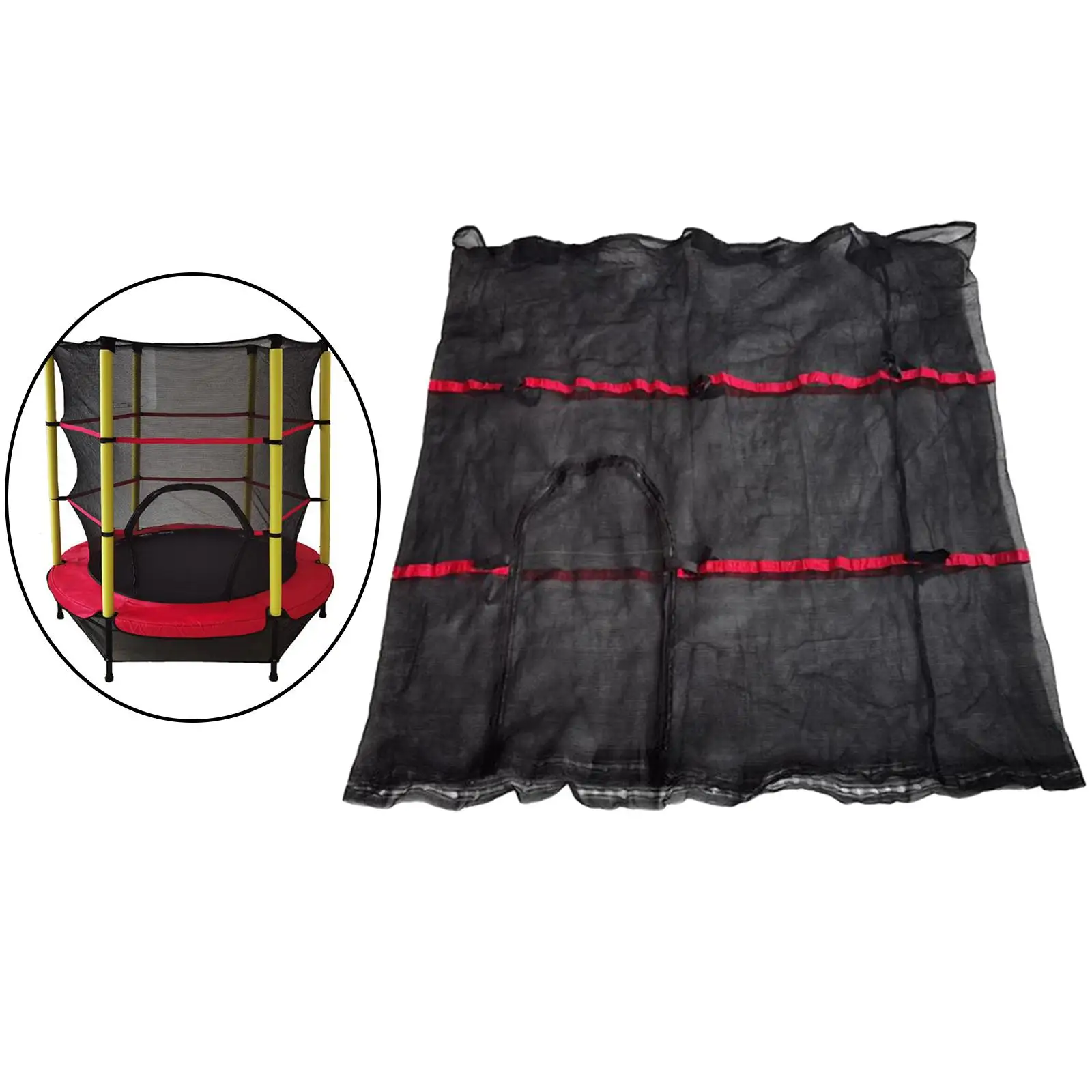 55inch Trampoline Enclosure Net Security Net, 130cm Hight for Children Injury Prevention Protection Round Net Fence Replacement