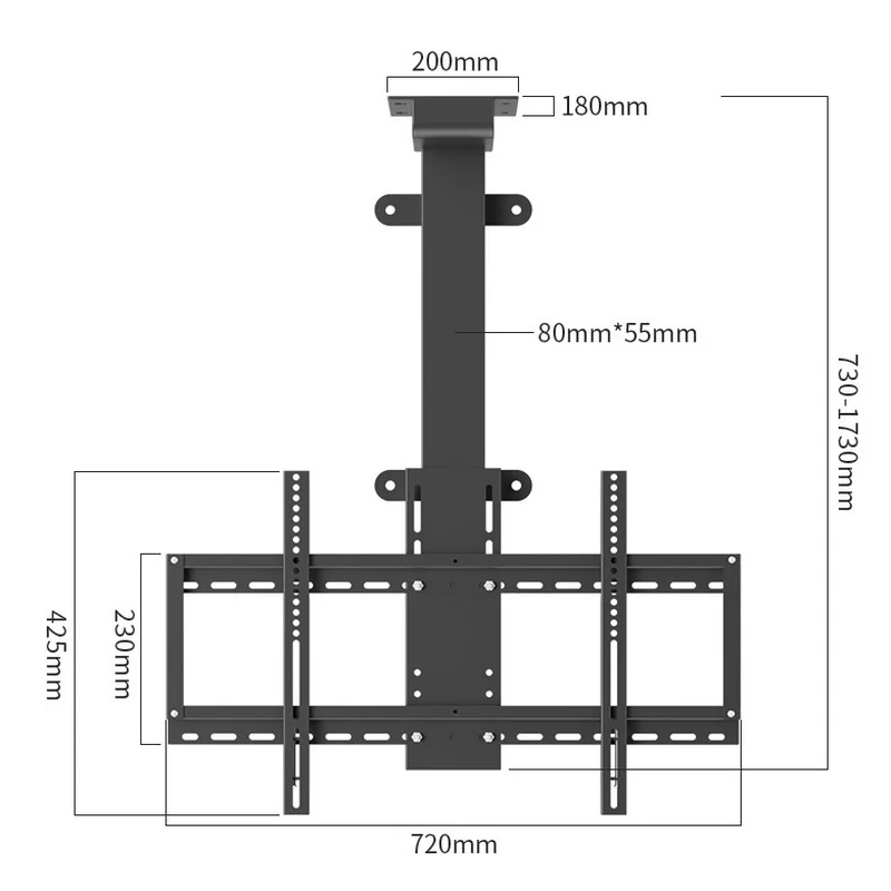 32-75inch Two Install Way Floor Cabinet and Ceiling Mounted Motorized Vertical Height Adjustable TV Lift with Remote Control