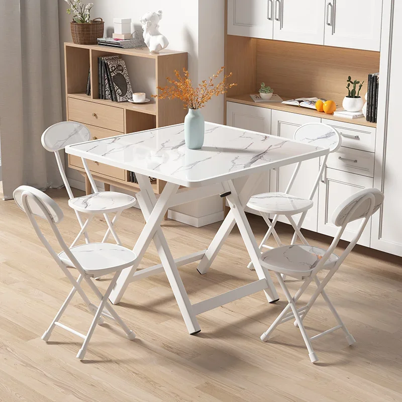 

Household simple Table dining outdoor portable stall Table folding chair rental small apartment square table outdoor camp table