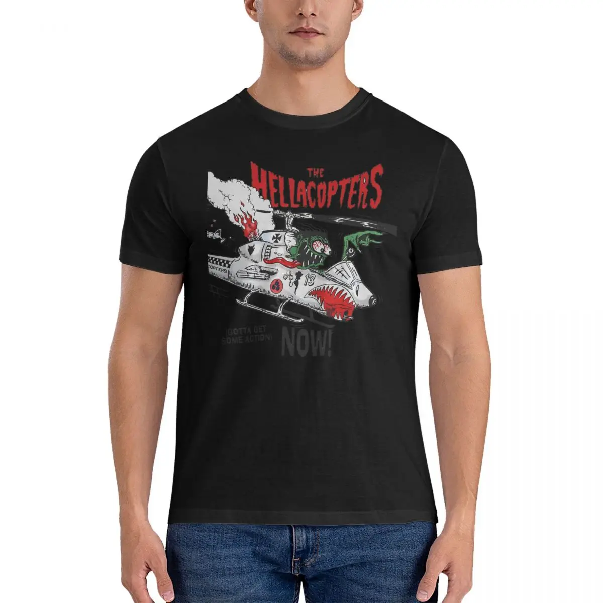 Men's T-Shirt Gotta Get Some Action Leisure 100% Cotton Tee Shirt Short Sleeve Hellacopters T Shirts Crew Neck Clothes