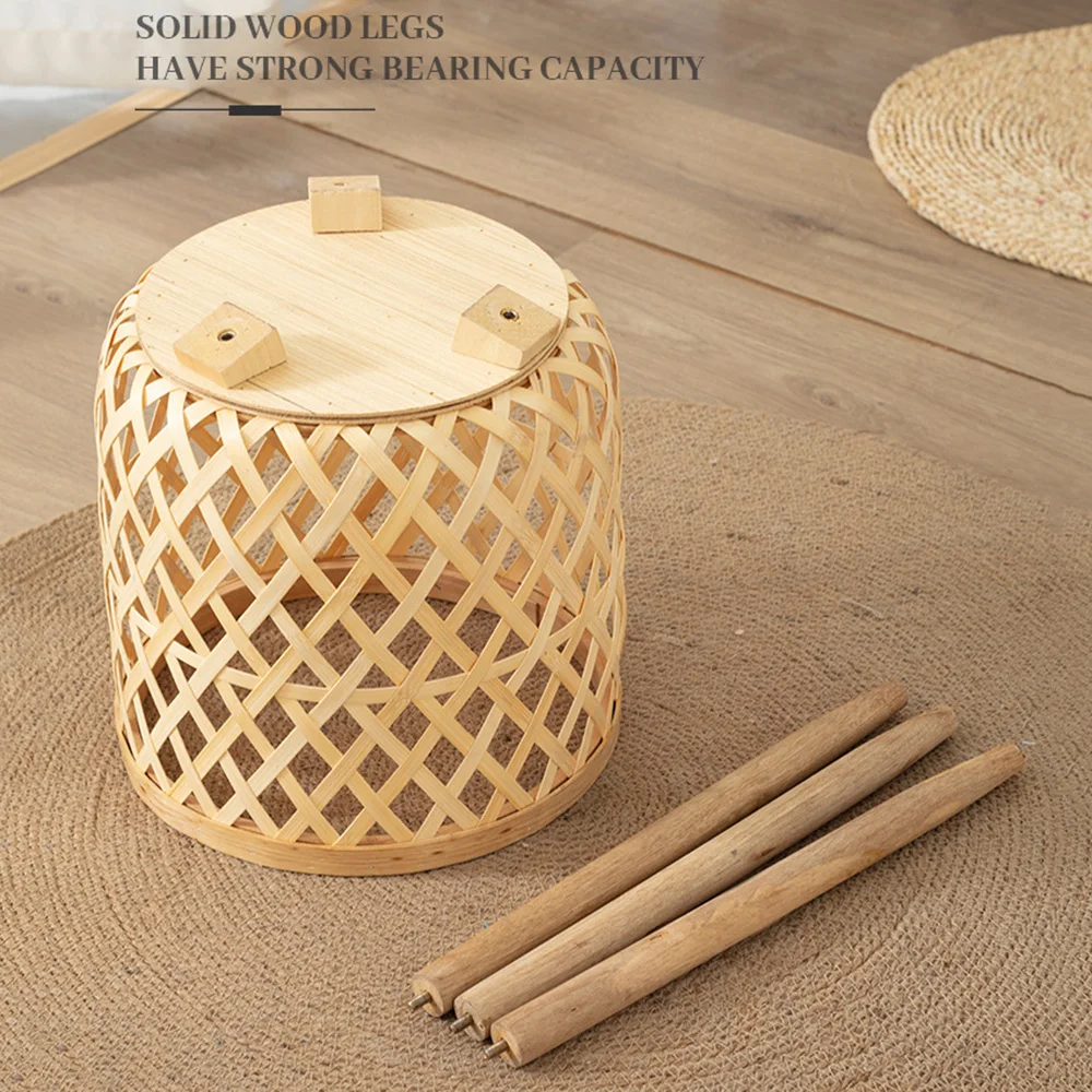 Handmade Bamboo Woven Flower Pot with Stand Plant Flower Display Storage Stand DIY Storage Nursery Pots Home Decoration