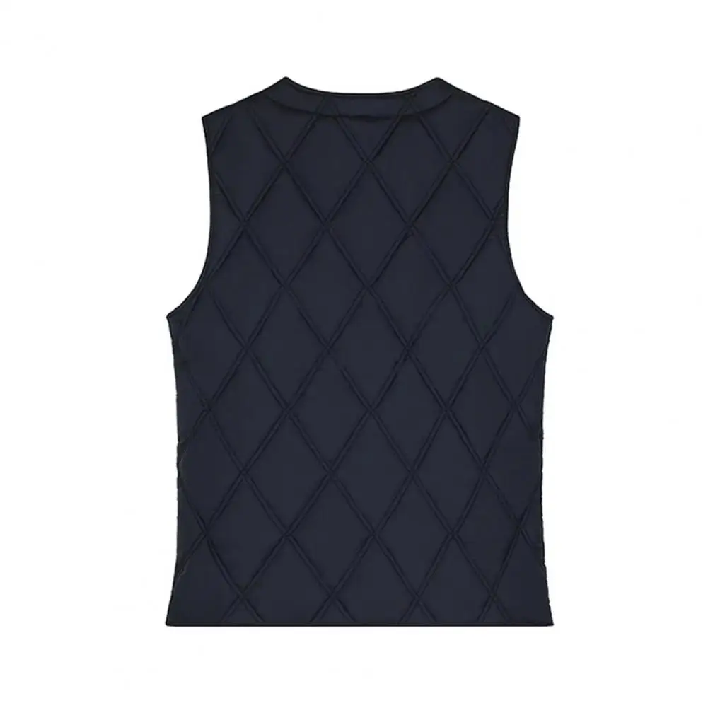 Winter Bottoming Waistcoat Men's Velvet Quilted V-neck Waistcoat with Plush Lining Single-breasted Winter for Stylish for Warmth